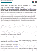 Cover page: Developing Consensus on Clinical Outcomes for Children with Mild Pneumonia: A Delphi Study.