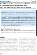 Cover page: The 5-choice continuous performance test: evidence for a translational test of vigilance for mice.