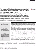 Cover page: The Impact of Radiation Oncologists on the Early Adoption of Hypofractionated Radiation Therapy for Early-Stage Breast Cancer.