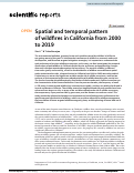 Cover page: Spatial and temporal pattern of wildfres in California from 2000 to 2019