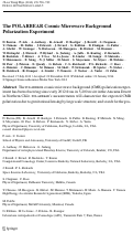 Cover page: The POLARBEAR Cosmic Microwave Background Polarization Experiment