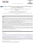 Cover page: The Effects of Cannabis Use on Cognitive Function in Healthy Aging: A Systematic Scoping Review