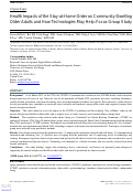 Cover page: Health Impacts of the Stay-at-Home Order on Community-Dwelling Older Adults and How Technologies May Help: Focus Group Study.