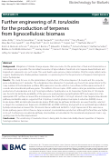 Cover page: Further engineering of R. toruloides for the production of terpenes from lignocellulosic biomass