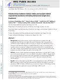 Cover page: Relationships Between Dietary Intake and Weight-Related Experiential Avoidance Following Behavioral Weight-Loss Treatment