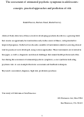 Cover page: The assessment of attenuated psychotic symptoms in adolescents: concepts, practical approaches and prediction of risk