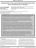 Cover page: National Study of Non-Urgent Emergency Department Visits and Associated Resource Utilization