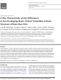 Cover page: A Key Characteristic of Sex Differences in the Developing Brain: Greater Variability in Brain Structure of Boys than Girls.