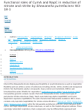 Cover page: Functional roles of CymA and NapC in reduction of nitrate and nitrite by Shewanella putrefaciens W3-18-1