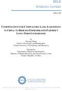 Cover page: Compensation for Compulsory Land Acquisition in China: to Rebuild Expropriated Farmers’ Long-Term Livelihoods