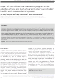 Cover page: Impact of a social franchise intervention program on the adoption of long and short acting family planning methods in hard to reach communities in Myanmar