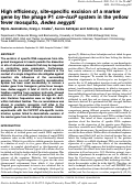 Cover page: High efficiency, site-specific excision of a marker gene by the phage P1 <em>cre-IoxP </em>system in the yellow fever mosquito, <em>Aedes aegypti </em>