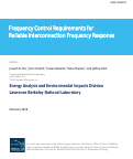 Cover page: Frequency Control Requirements for Reliable Interconnection Frequency Response