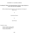 Cover page: Examining the Validity of the Relationship Intimacy Model of Couple Adaptation to Cancer with a Non-Cancer Population