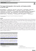 Cover page: The impact of demographic, clinical, genetic, and imaging variables on tau PET status