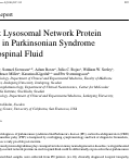 Cover page: Distinct Lysosomal Network Protein Profiles in Parkinsonian Syndrome Cerebrospinal Fluid