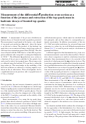 Cover page: Measurement of the differential tt¯ production cross section as a function of the jet mass and extraction of the top quark mass in hadronic decays of boosted top quarks.