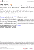 Cover page: Author Correction: Breast-cancer-specific mortality in patients treated based on the 21-gene assay: a SEER population-based study