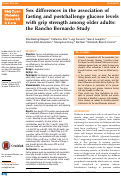 Cover page: Sex differences in the association of fasting and postchallenge glucose levels with grip strength among older adults: the Rancho Bernardo Study