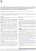 Cover page: Association between anemia and household water source or sanitation in preschool children: the Biomarkers Reflecting Inflammation and Nutritional Determinants of Anemia (BRINDA) project