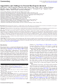 Cover page: Opportunities and Challenges for Personal Heat Exposure Research