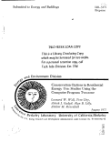 Cover page: CONSERVATION OPTIONS IN RESIDENTIAL ENERGY USE: STUDIES USING THE COMPUTER PROGRAM TWOZONE