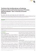 Cover page: The Role of the Gut Microbiome in Predicting Response to Diet and the Development of Precision Nutrition Models-Part I: Overview of Current Methods.