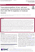 Cover page: Transcriptomopathies of pre- and post-symptomatic frontotemporal dementia-like mice with TDP-43 depletion in forebrain neurons