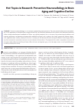 Cover page: Hot Topics in Research: Preventive Neuroradiology in Brain Aging and Cognitive Decline