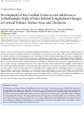 Cover page: Development of the Cerebral Cortex across Adolescence: A Multisample Study of Inter-Related Longitudinal Changes in Cortical Volume, Surface Area, and Thickness