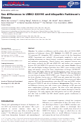 Cover page: Sex differences in LRRK2 G2019S and idiopathic Parkinson's Disease