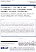 Cover page: Development of a standard of care for patients with valosin-containing protein associated multisystem proteinopathy.