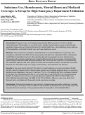 Cover page: Substance Use, Homelessness, Mental Illness and Medicaid Coverage: A Set-up for High Emergency Department Utilization