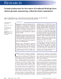 Cover page: Societal preferences for the return of incidental findings from clinical genomic sequencing: a discrete-choice experiment