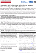 Cover page: Adaptation of Mycobacterium tuberculosis to Impaired Host Immunity in HIV-Infected Patients