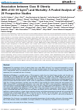 Cover page: Association between Class III Obesity (BMI of 40–59 kg/m2) and Mortality: A Pooled Analysis of 20 Prospective Studies