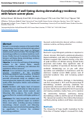 Cover page: Correlation of well-being during dermatology residency with future career plans