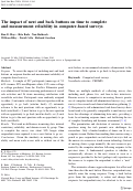 Cover page: The impact of next and back buttons on time to complete and measurement reliability in computer-based surveys