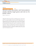 Cover page: Genome-wide association and transcriptome studies identify target genes and risk loci for breast cancer.