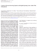 Cover page: Consent for Research Involving Spanish- and English-Speaking Latinx Adults With Schizophrenia.