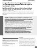 Cover page: Integrated host/microbe metagenomics enables accurate lower respiratory tract infection diagnosis in critically ill children.