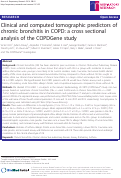 Cover page: Clinical and computed tomographic predictors of chronic bronchitis in COPD: a cross sectional analysis of the COPDGene study