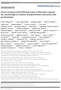 Cover page: Novel variants in KAT6B spectrum of disorders expand our knowledge of clinical manifestations and molecular mechanisms
