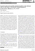 Cover page: Search for physics beyond the standard model in events with jets and two same-sign or at least three charged leptons in proton-proton collisions at s=13TeV