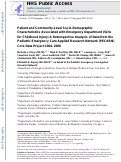 Cover page: Patient- and Community-Level Sociodemographic Characteristics&nbsp;Associated with Emergency Department Visits for&nbsp;Childhood Injury