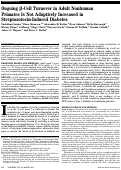 Cover page: Ongoing β-Cell Turnover in Adult Nonhuman Primates Is Not Adaptively Increased in Streptozotocin-Induced Diabetes