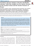 Cover page: Population Genomic Analysis of Ancient and Modern Genomes Yields New Insights into the Genetic Ancestry of the Tyrolean Iceman and the Genetic Structure of Europe