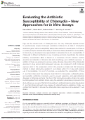 Cover page: Evaluating the Antibiotic Susceptibility of Chlamydia – New Approaches for in Vitro Assays