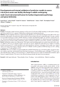 Cover page: Development and internal validation of predictive models to assess risk of post-acute care facility discharge in adults undergoing multi-level instrumented fusions for lumbar degenerative pathology and spinal deformity.