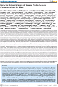 Cover page: Genetic Determinants of Serum Testosterone Concentrations in Men